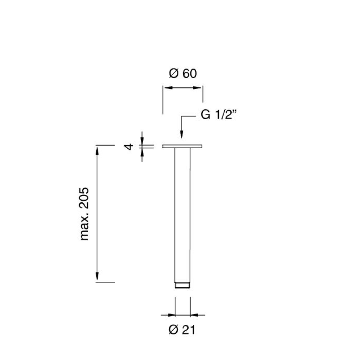 BRA02 Braccio per soffione a soffitto<br>by Ceadesign