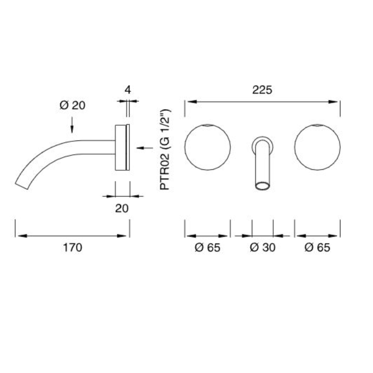 GIO14 Miscelatore bicomando a parete Giotto <br>by Ceadesign