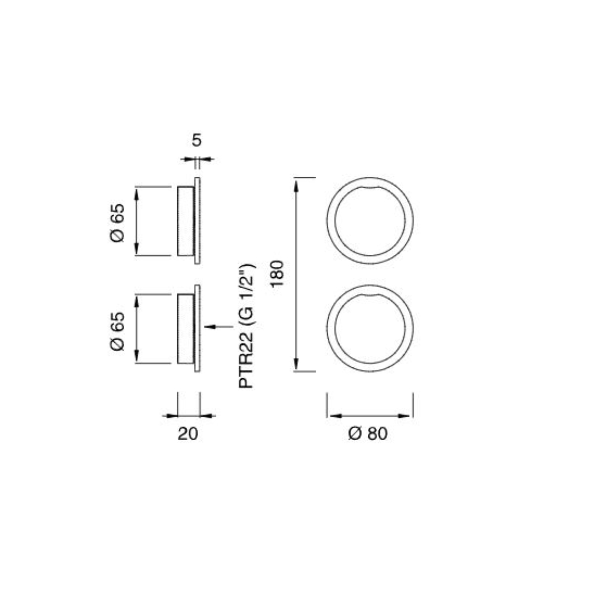 GIO55 Gruppo doccia con miscelatore termostatico Giotto <br>by Ceadesign