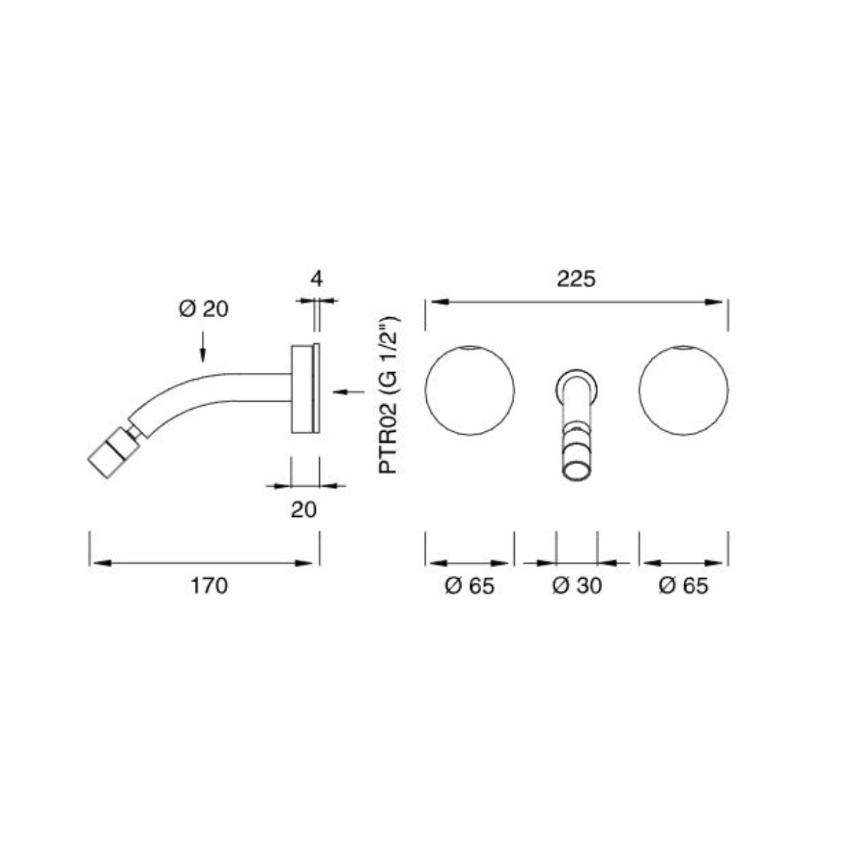 GIO15 Miscelatore bicomando a parete  Giotto <br>by Ceadesign