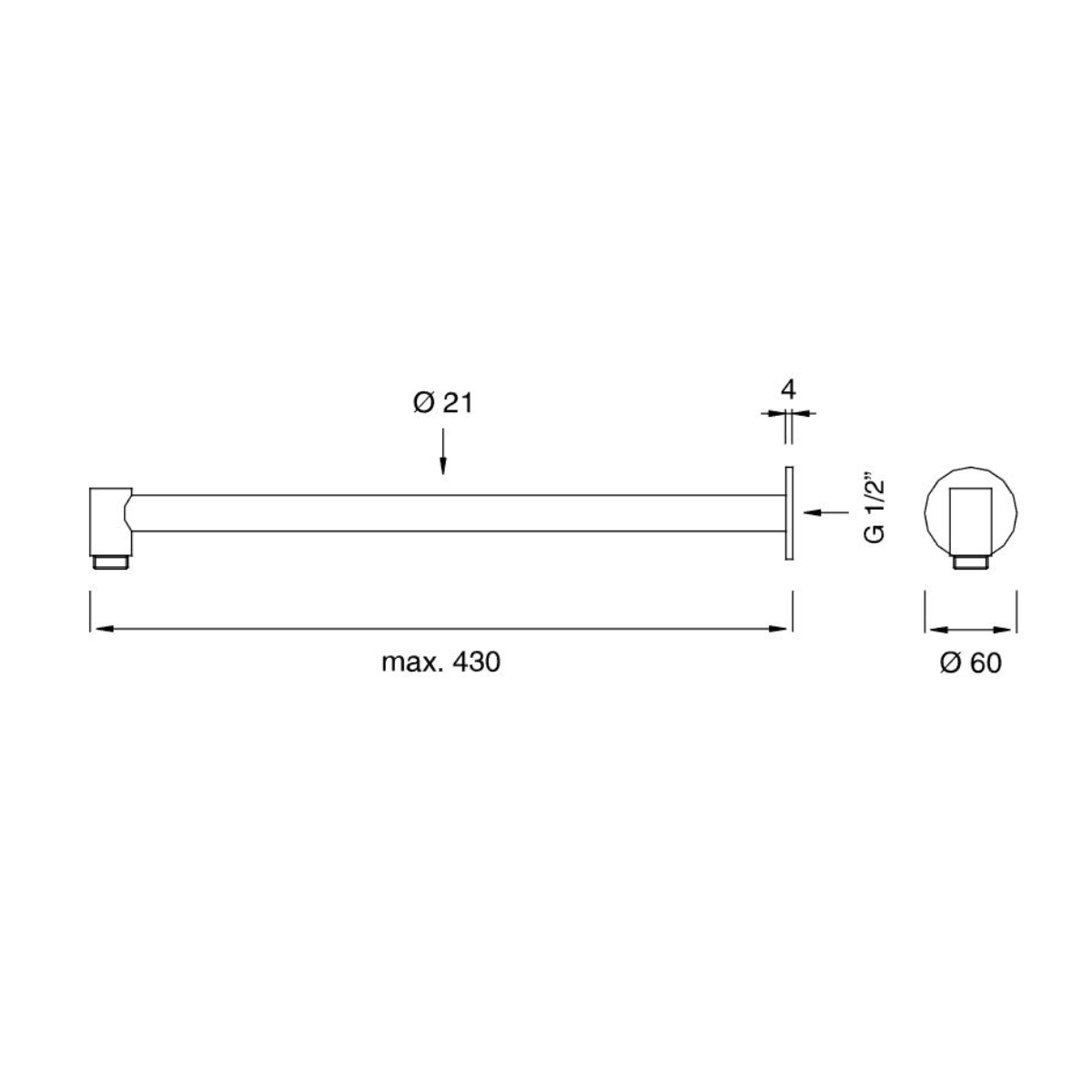BRA01 Braccio per soffione a parete <br>by Ceadesign