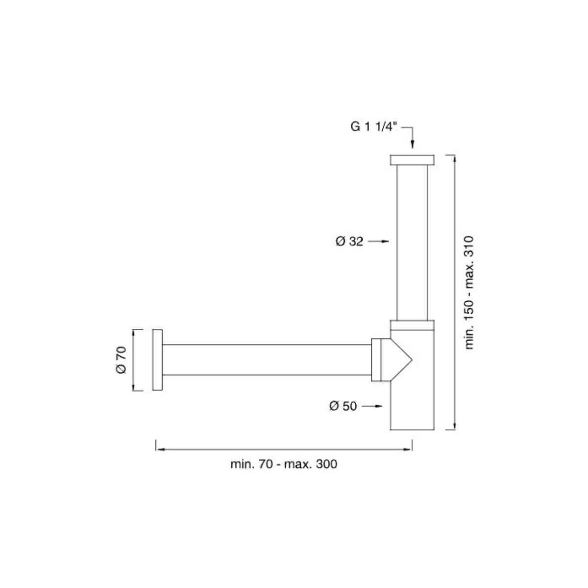 SIF01 Sifone per lavabo in acciaio inossidabile <br>by Ceadesign