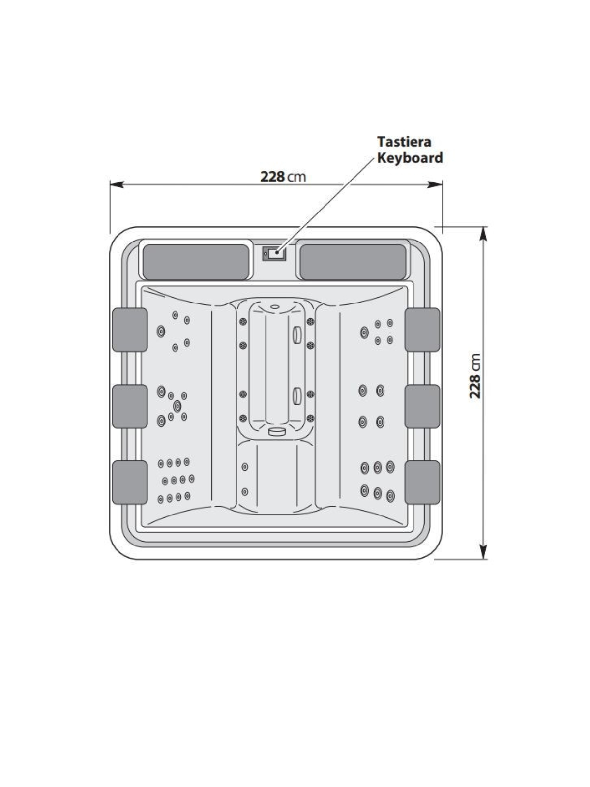A700 Minipiscina a sfioro a 6 posti <br>by Kinedo