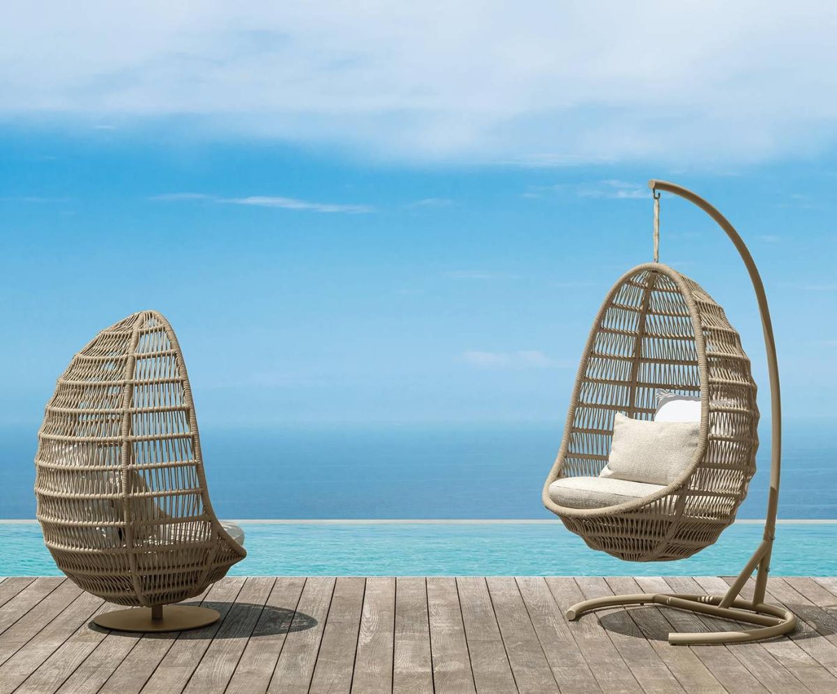 Sedia Panama a uovo con base <br>by Talenti